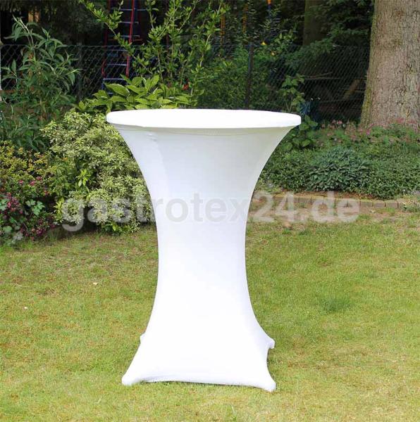 "Tokio Premium" - Stretch-Stehtischhusse - 70 cm rund - Farbe: weiss